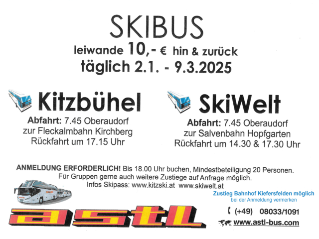 Skibus täglich 2.1.-9.3.’25